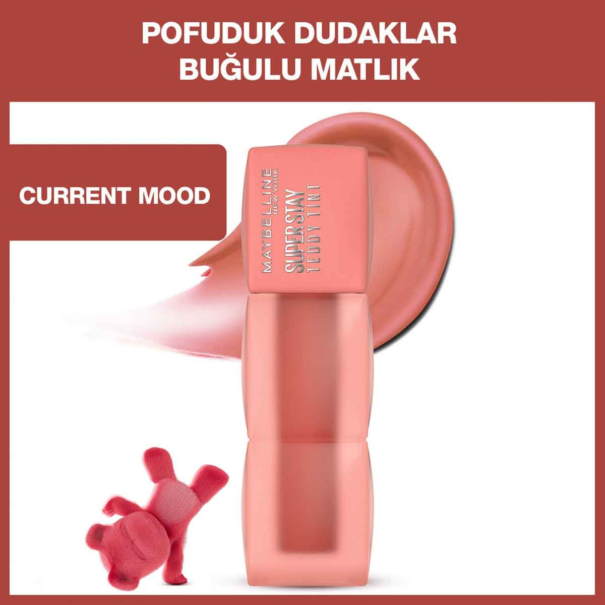 Maybelline Super Stay Teddy Tint Uzun Süre Kalıcı Likit Mat Tint 10- Current Mood