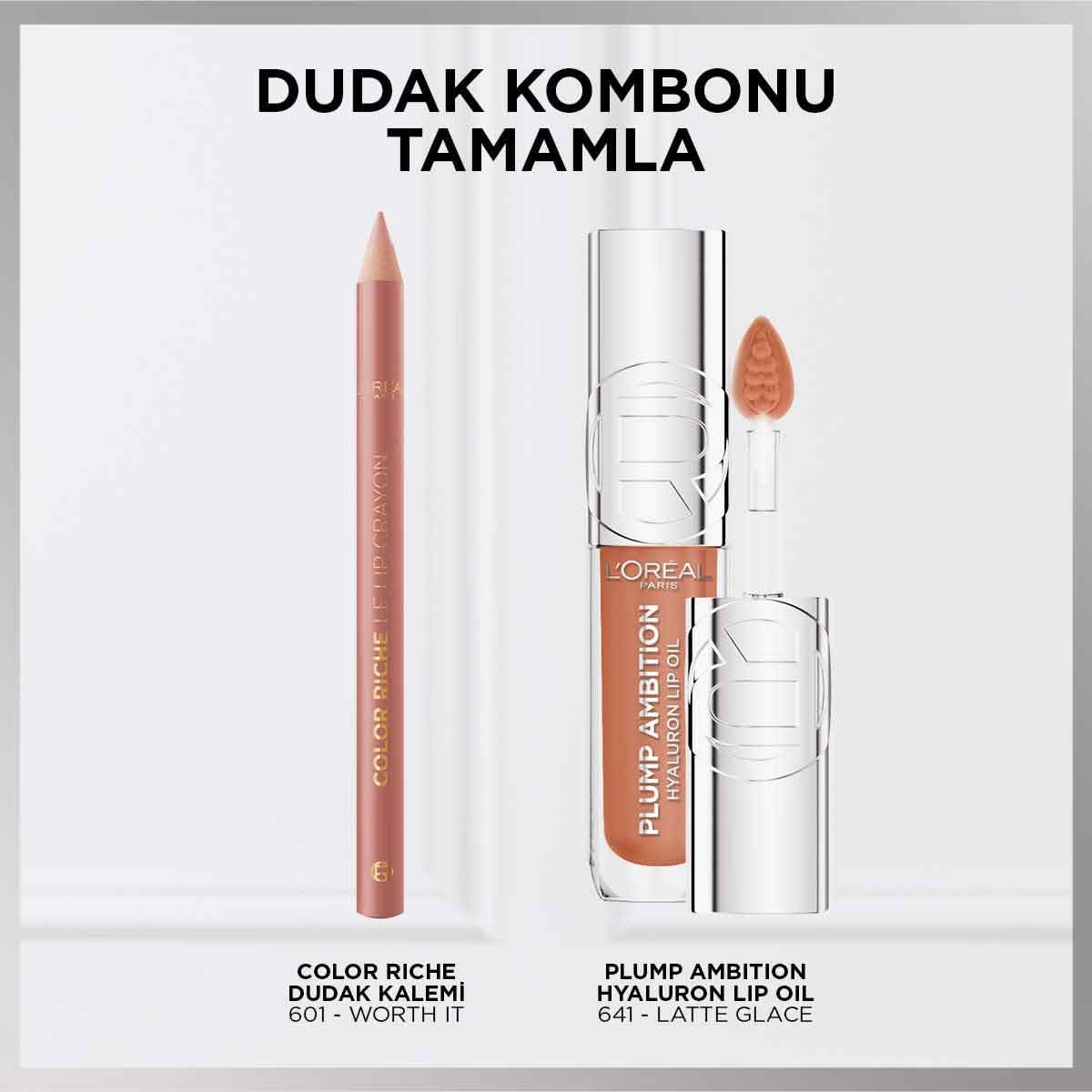 L’Oreal Paris Plump Ambition Hyaluron Lip Oil Besleyici ve Nemlendirici Dudak Parlatıcısı 641- Latte Glace