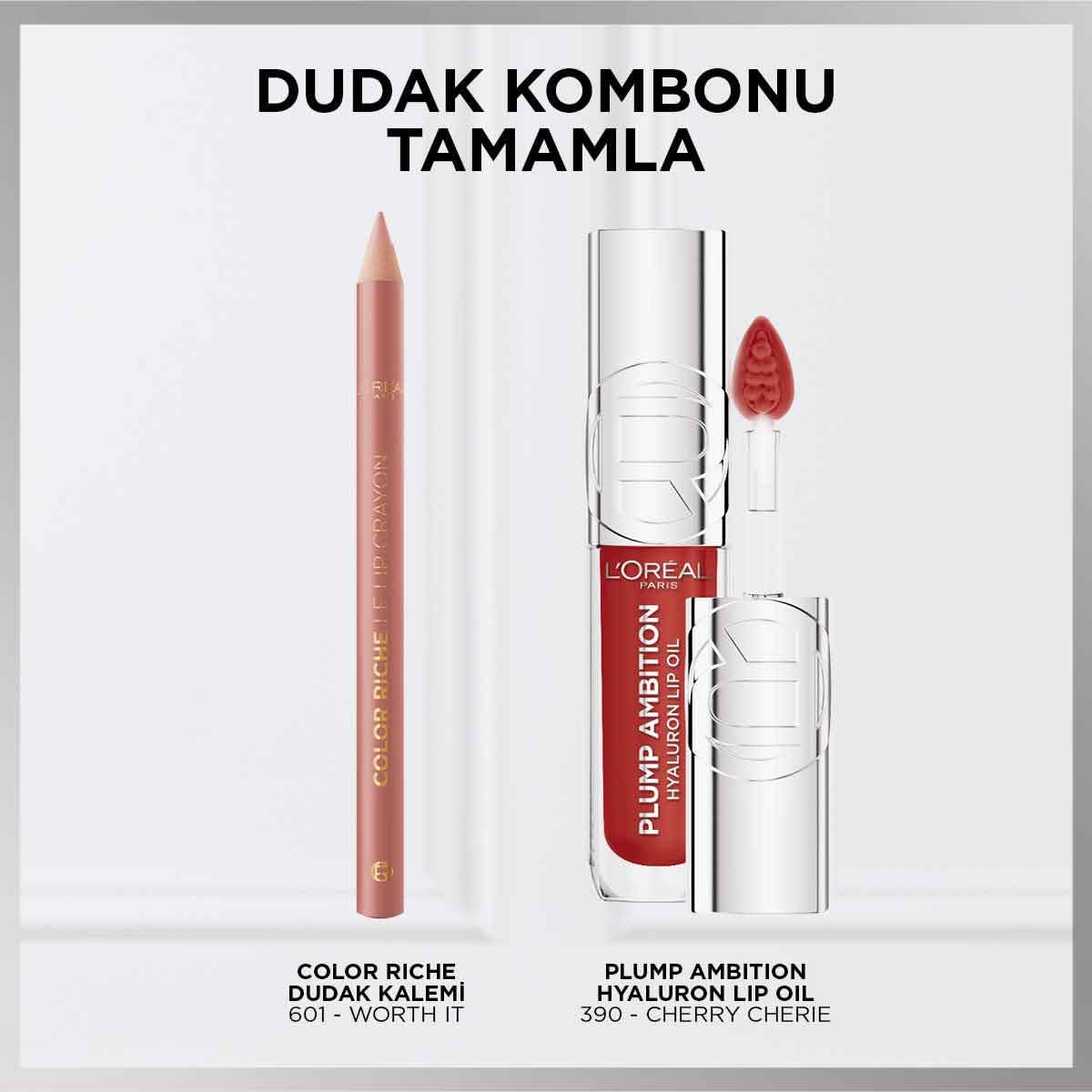 L’Oreal Paris Plump Ambition Hyaluron Lip Oil Besleyici ve Nemlendirici Dudak Parlatıcısı 390- Cherry Cherie