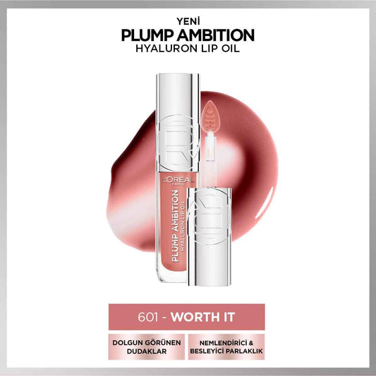 L’Oreal Paris Plump Ambition Hyaluron Lip Oil Besleyici ve Nemlendirici Dudak Parlatıcısı 601- Worth It