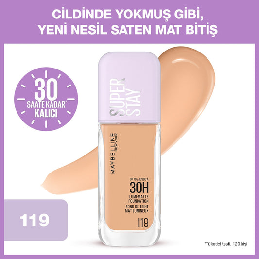 MAYBELLINE Fondöten Super Stay Lumi Matte- 119