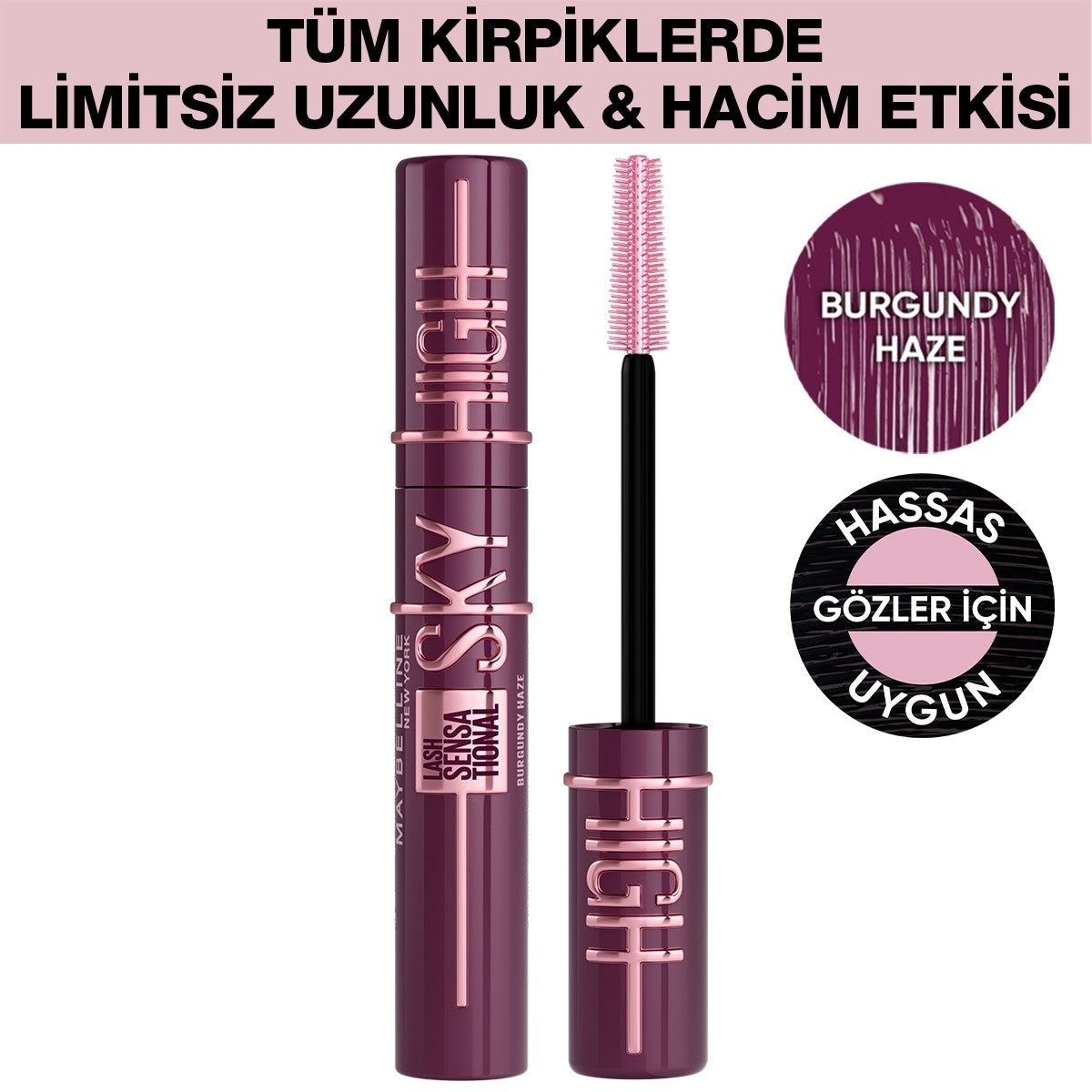 MAYBELLINE Lash Sensational Sky High Maskara - Burgundy Haze