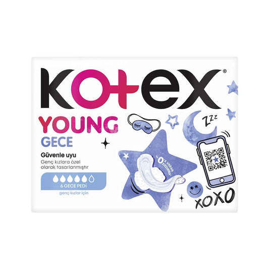 Kotex Young Hijyenik Ped Tekli Gece 6'Lı