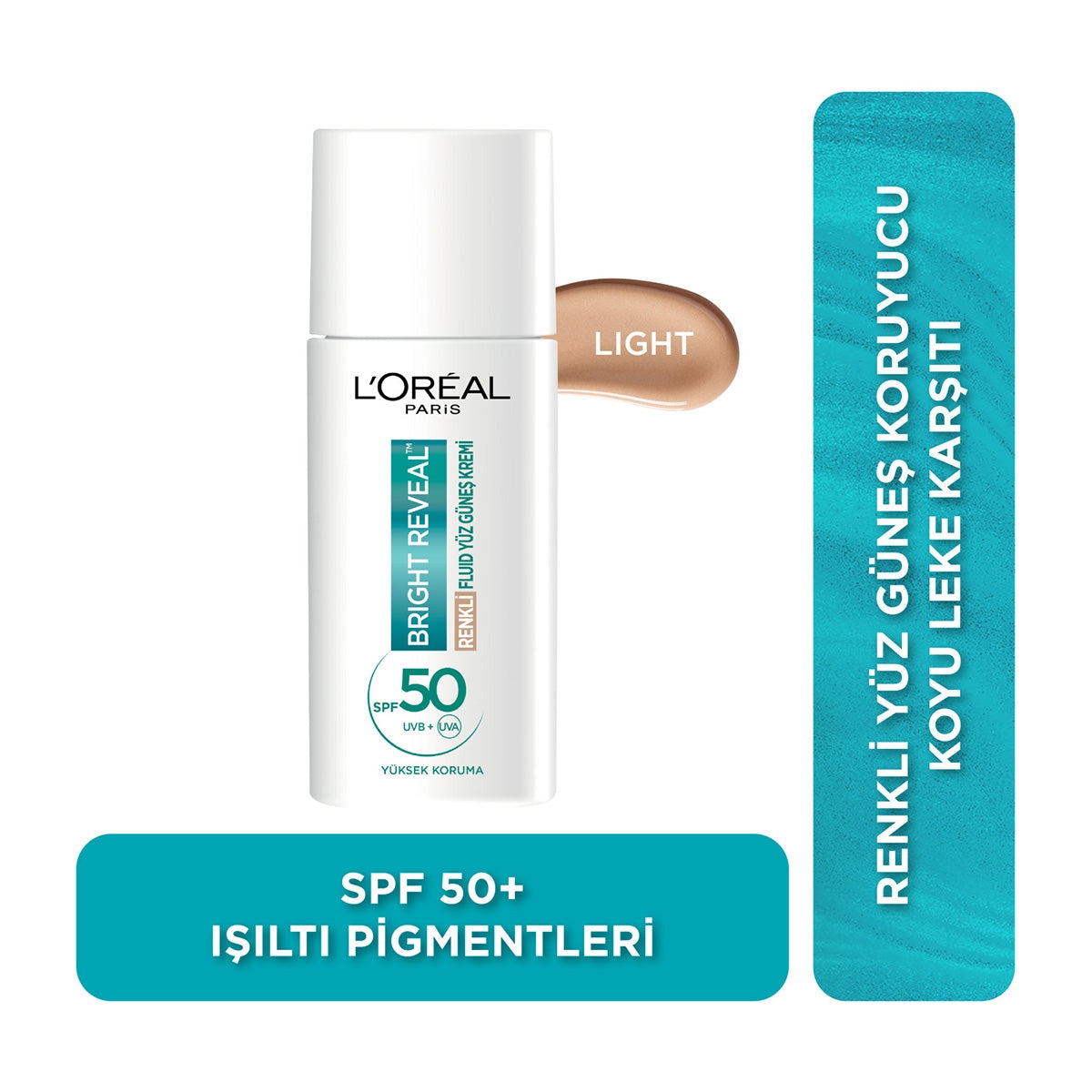 Bright Reveal Renkli Fluid Yüz Güneş Kremi Light SPF50 50 ml