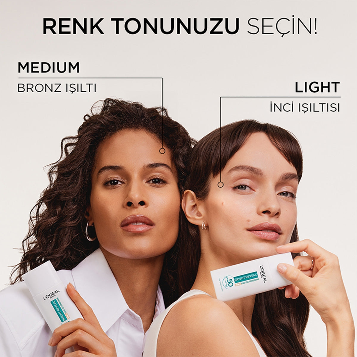 Bright Reveal Renkli Fluid Yüz Güneş Kremi Light SPF50 50 ml