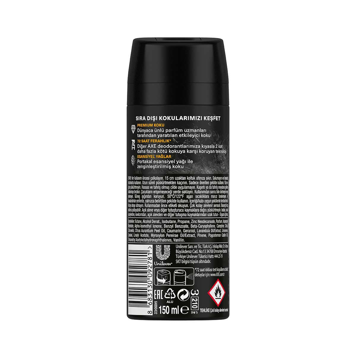 Erkek Deodorant Sprey Black Vanilla 150 ml