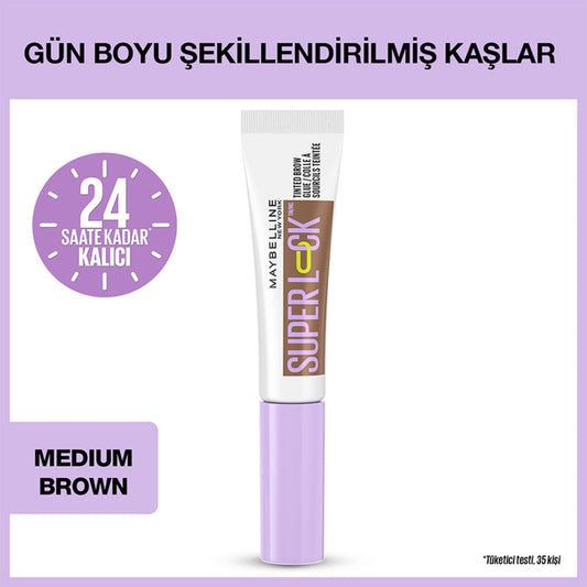 MAYBELLINE Super Lock Kaş Maskarası Med Brown